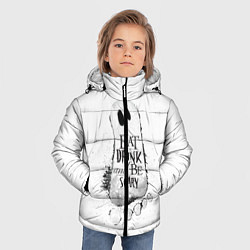 Куртка зимняя для мальчика Добродушное приведение белый, полиэстер, цвет: 3D-черный — фото 2