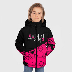 Куртка зимняя для мальчика Игра в кальмара: Логотип, цвет: 3D-черный — фото 2
