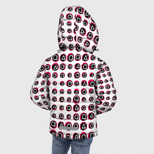 Зимняя куртка для мальчика Игра в кальмара: Паттерн масок / 3D-Черный – фото 4