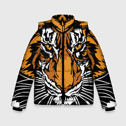 Куртка зимняя для мальчика Взгляд хозяина джунглей, цвет: 3D-черный