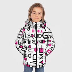 Куртка зимняя для мальчика ИГРА В КАЛЬМАРА УЗОР И ПАТТЕРН ЛОГО, цвет: 3D-черный — фото 2