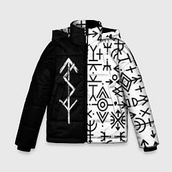 Куртка зимняя для мальчика ПАТТЕРН РУНЫ RUNES Z, цвет: 3D-светло-серый
