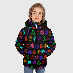 Куртка зимняя для мальчика 7 СМЕРТНЫХ ГРЕХОВ АНИМЕ , ПАТТЕРН СИМВОЛЫ В ЦВЕТЕ, цвет: 3D-черный — фото 2