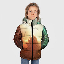 Куртка зимняя для мальчика ГОДЗИЛЛА РАЗРУШАЕТ ГОРОД, цвет: 3D-черный — фото 2