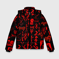 Куртка зимняя для мальчика БЕРСЕРК ПАТТЕРН СИМВОЛИКА КЛЕЙМО, цвет: 3D-красный