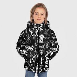 Куртка зимняя для мальчика BERSERK SYMBOL LOGO БЕРСЕРК СИМВОЛИКА ПАТТЕРН, цвет: 3D-черный — фото 2