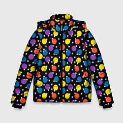 Куртка зимняя для мальчика Новогодние Лампочки, цвет: 3D-черный