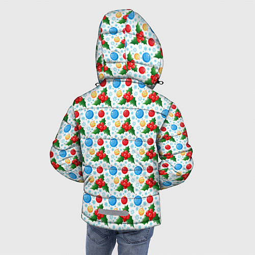 Зимняя куртка для мальчика Новогодняя Символика украшения / 3D-Черный – фото 4