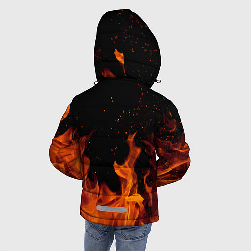 Зимняя куртка для мальчика ROBLOX FIRE РОБЛОКС ОГОНЬ ПОЖАРНЫЙ / 3D-Черный – фото 4