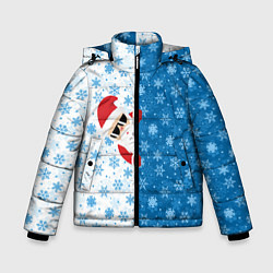 Куртка зимняя для мальчика С Новым Годом дед мороз, цвет: 3D-светло-серый