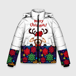 Куртка зимняя для мальчика Merry Christmas оленёнок, цвет: 3D-черный