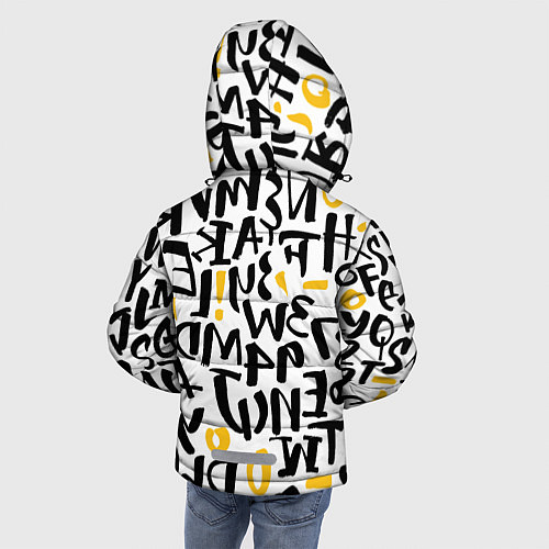 Зимняя куртка для мальчика Буквенный бум / 3D-Черный – фото 4