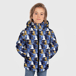 Куртка зимняя для мальчика Ёлочки - Снежинки, цвет: 3D-черный — фото 2