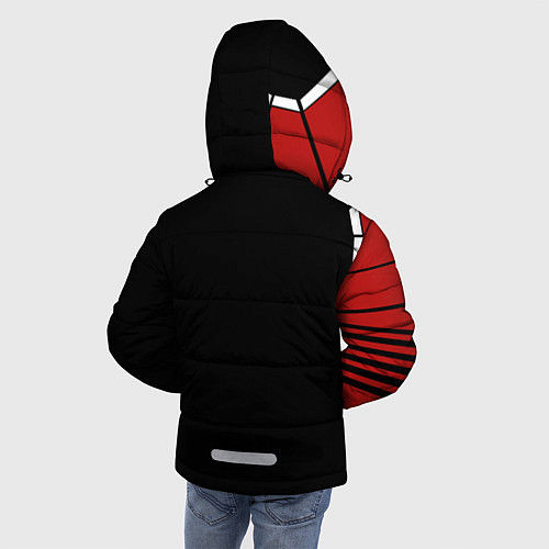 Зимняя куртка для мальчика АУДИ ЛОГО AUDI GEOMETRY RED STRIPES LINE / 3D-Черный – фото 4