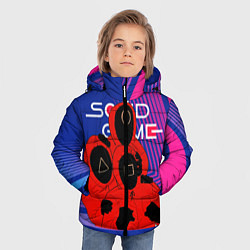 Куртка зимняя для мальчика Игра в кальмара 3 персонажа, цвет: 3D-красный — фото 2