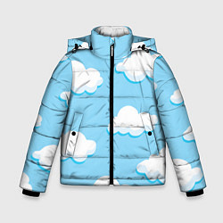 Куртка зимняя для мальчика Белые облака, цвет: 3D-светло-серый
