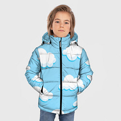 Куртка зимняя для мальчика Белые облака, цвет: 3D-красный — фото 2