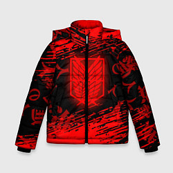Куртка зимняя для мальчика Атака Титанов: Паттерн, цвет: 3D-черный