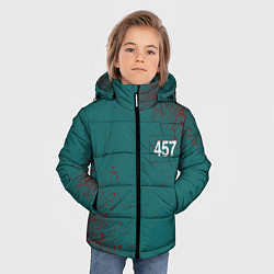 Куртка зимняя для мальчика Игра в кальмара: Персонаж 457, цвет: 3D-черный — фото 2