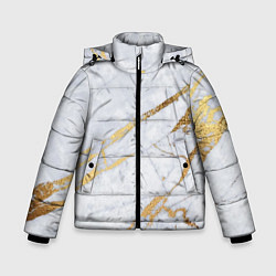 Куртка зимняя для мальчика Золото на белом, цвет: 3D-черный