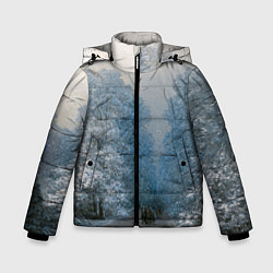 Зимняя куртка для мальчика Зимний пейзаж картина маслом