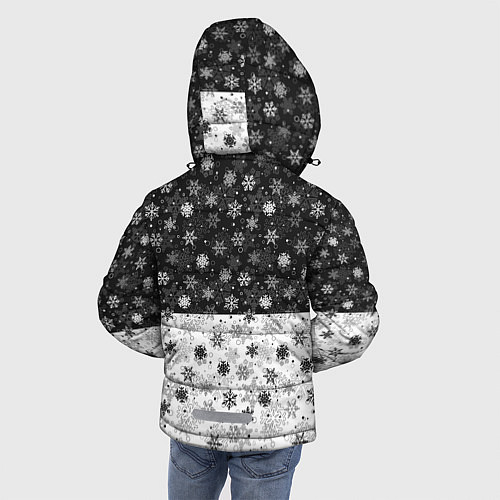 Зимняя куртка для мальчика С Новым Годом дед мороз и олень / 3D-Черный – фото 4