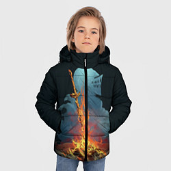 Куртка зимняя для мальчика Witcher 3 костер, цвет: 3D-светло-серый — фото 2