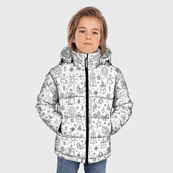 Куртка зимняя для мальчика Зимнее дудл настроение, цвет: 3D-черный — фото 2