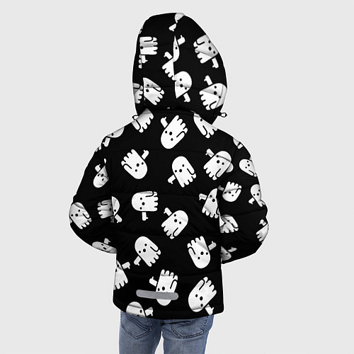 Зимняя куртка для мальчика ПРИВИДЕНИЯ УЗОР HALLOWEEN / 3D-Черный – фото 4