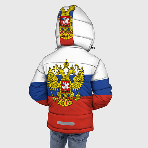 Зимняя куртка для мальчика Вперёд Россия! медведь / 3D-Красный – фото 4