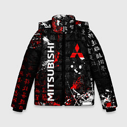 Куртка зимняя для мальчика Японские символы Митсубиси, цвет: 3D-красный