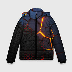 Зимняя куртка для мальчика 3D РАЗЛОМ И СТАЛЬНАЯ БРОНЯ ПОПУЛЯРНЫЕ ТЕКСТУРЫ