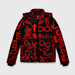 Куртка зимняя для мальчика ТОКИЙСКИЕ МСТИТЕЛИ КРАСНЫЕ ТАТУ, цвет: 3D-черный