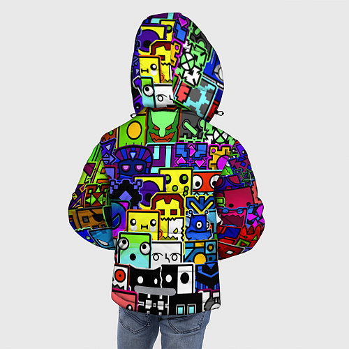 Зимняя куртка для мальчика GEOMETRY DASH ВСЕ СКИНЫ / 3D-Черный – фото 4