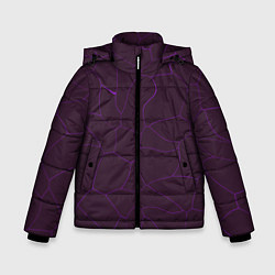 Куртка зимняя для мальчика Вишневые разломы, цвет: 3D-черный