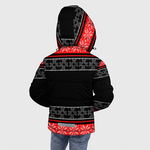 Зимняя куртка для мальчика Новогодний корги Новый Год / 3D-Черный – фото 4