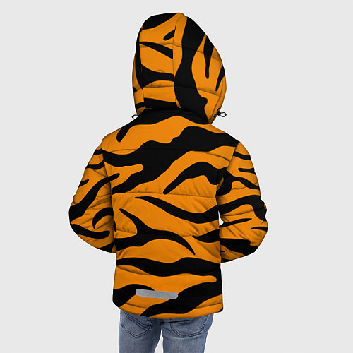 Зимняя куртка для мальчика Тигриные полосы, Символ 2022 года / 3D-Черный – фото 4