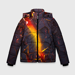 Куртка зимняя для мальчика ТРЕХМЕРНЫЕ ИСКРЫ 3D ПЛИТЫ 3D ИСКРЫ, цвет: 3D-черный
