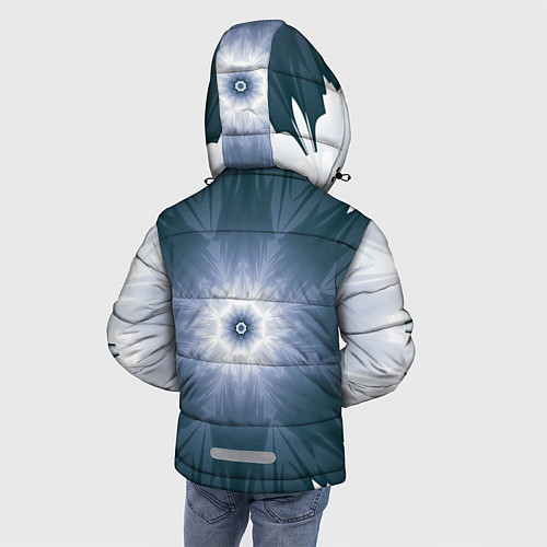 Зимняя куртка для мальчика Снежинка Абстракция Синий / 3D-Светло-серый – фото 4
