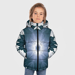 Куртка зимняя для мальчика Снежинка Абстракция Синий, цвет: 3D-черный — фото 2