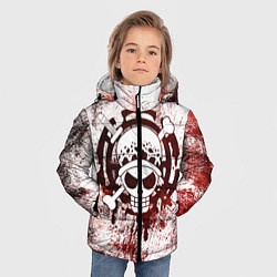 Куртка зимняя для мальчика Трафальгар Ло Пираты сердца Весёлый Роджер, цвет: 3D-красный — фото 2