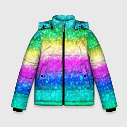 Куртка зимняя для мальчика Радужный глиттер, цвет: 3D-светло-серый