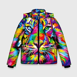 Зимняя куртка для мальчика Тигр в стиле поп-арт