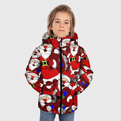 Куртка зимняя для мальчика Толпа Дедов Морозов, цвет: 3D-светло-серый — фото 2