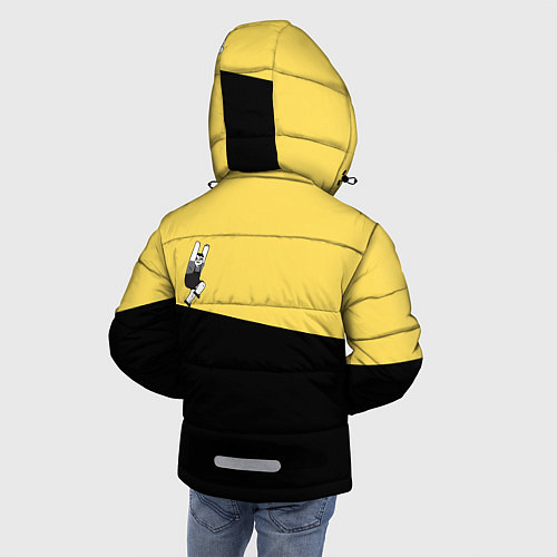 Зимняя куртка для мальчика Бегущий за велосипедом / 3D-Черный – фото 4