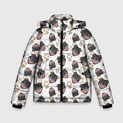 Куртка зимняя для мальчика Стаффордширский Бультерьер Bull-Terrier, цвет: 3D-черный