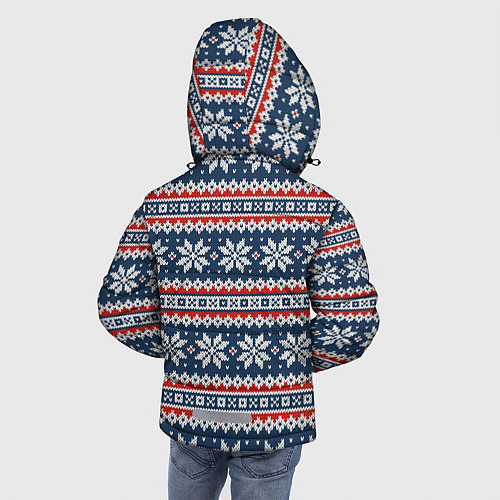 Зимняя куртка для мальчика Knitted Christmas Pattern / 3D-Черный – фото 4
