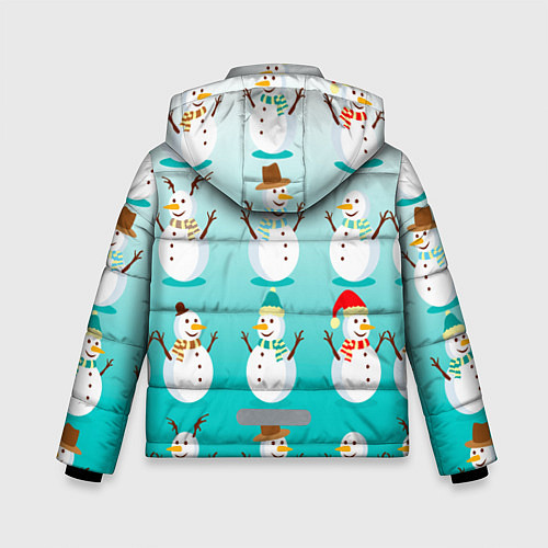 Зимняя куртка для мальчика Веселые снеговички узор / 3D-Светло-серый – фото 2