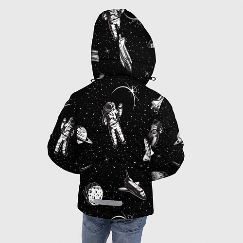 Зимняя куртка для мальчика Космический вояж / 3D-Черный – фото 4