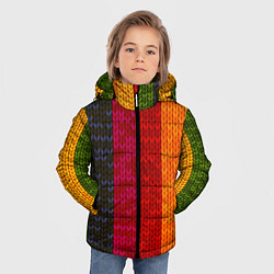 Куртка зимняя для мальчика Вязаная радуга, цвет: 3D-светло-серый — фото 2